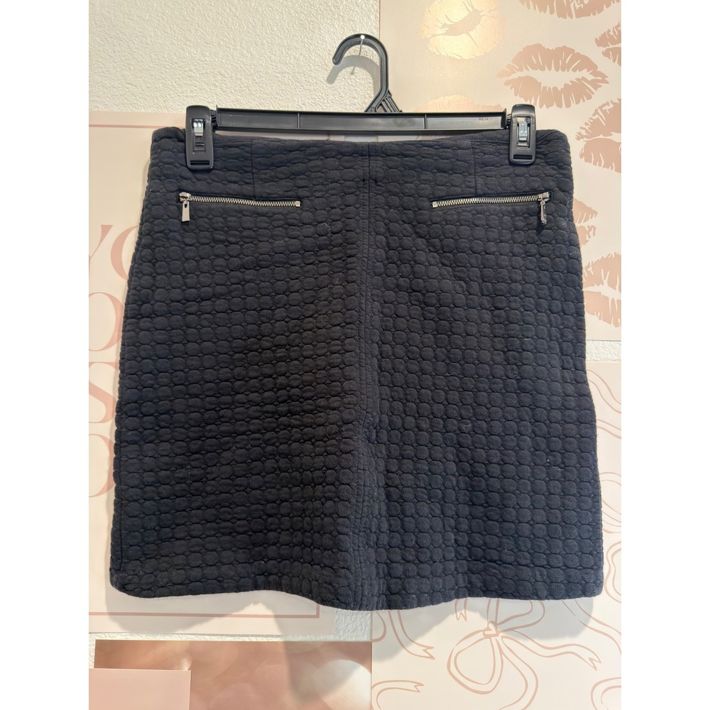 Laundry by Shelli Segal Black Quilted Bubble Texture Mini Skirt Size 8
